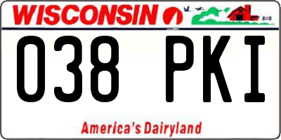 WI license plate 038PKI