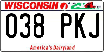 WI license plate 038PKJ