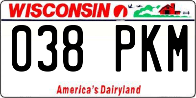WI license plate 038PKM