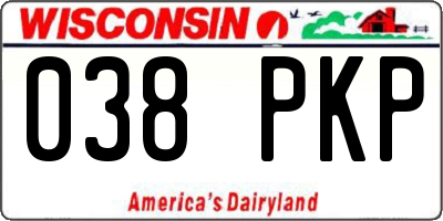 WI license plate 038PKP