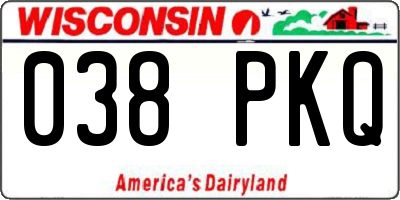 WI license plate 038PKQ