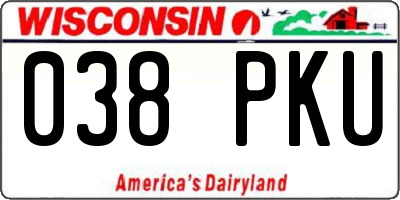 WI license plate 038PKU