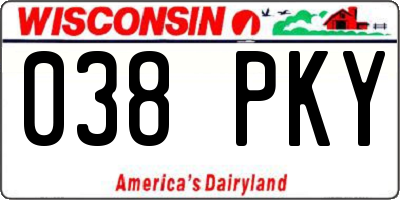 WI license plate 038PKY