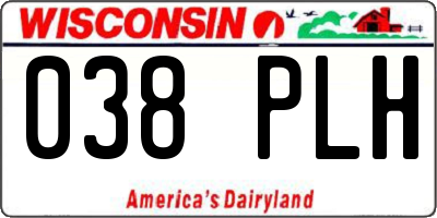 WI license plate 038PLH
