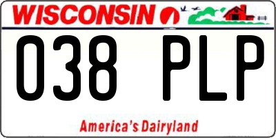 WI license plate 038PLP