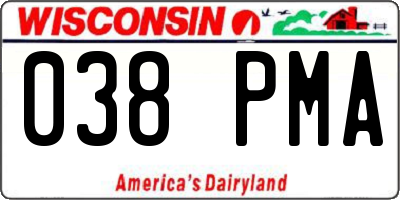 WI license plate 038PMA