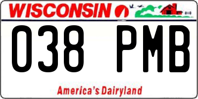 WI license plate 038PMB