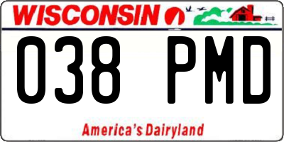 WI license plate 038PMD