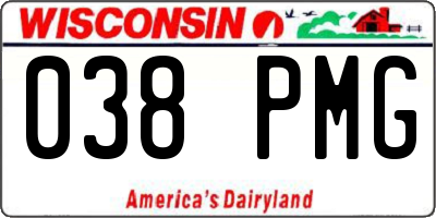 WI license plate 038PMG