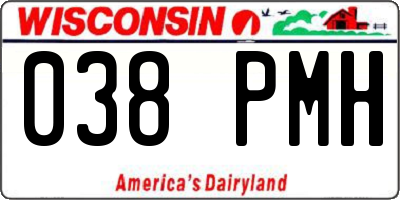 WI license plate 038PMH