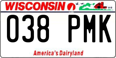 WI license plate 038PMK