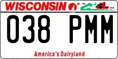 WI license plate 038PMM