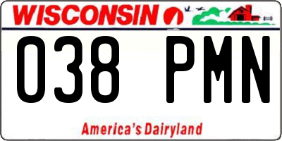 WI license plate 038PMN
