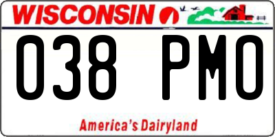 WI license plate 038PMO