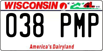 WI license plate 038PMP
