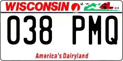 WI license plate 038PMQ