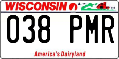 WI license plate 038PMR