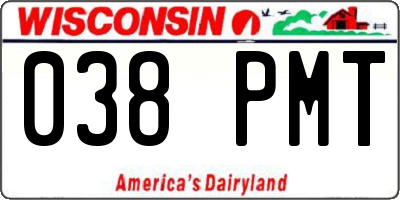 WI license plate 038PMT