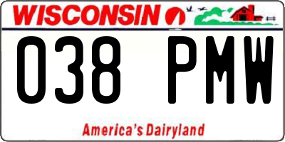 WI license plate 038PMW