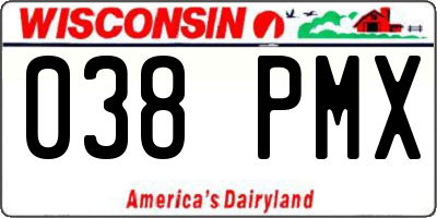 WI license plate 038PMX