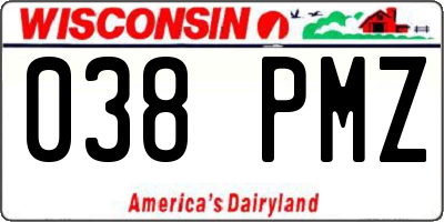 WI license plate 038PMZ