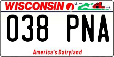 WI license plate 038PNA
