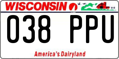 WI license plate 038PPU