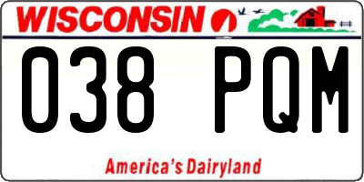 WI license plate 038PQM