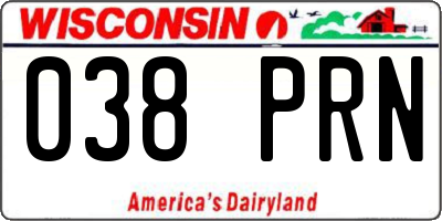 WI license plate 038PRN
