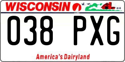 WI license plate 038PXG