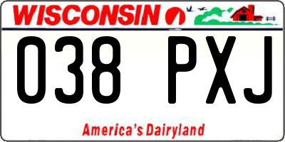 WI license plate 038PXJ