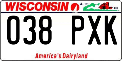 WI license plate 038PXK