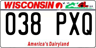 WI license plate 038PXQ