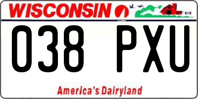 WI license plate 038PXU