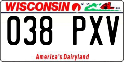 WI license plate 038PXV