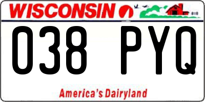 WI license plate 038PYQ