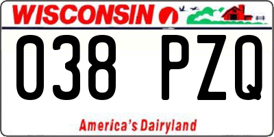 WI license plate 038PZQ