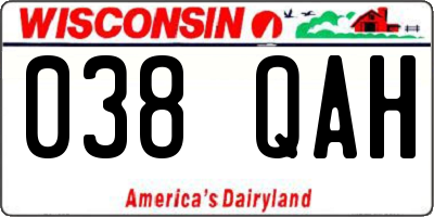WI license plate 038QAH