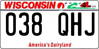 WI license plate 038QHJ