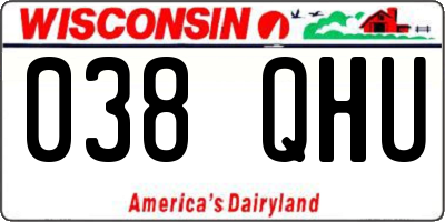 WI license plate 038QHU
