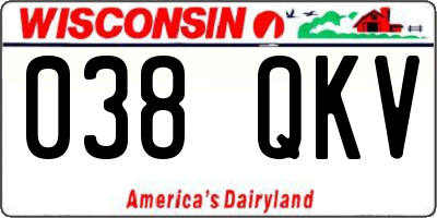 WI license plate 038QKV