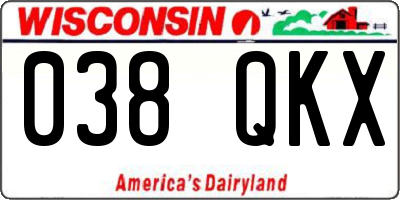WI license plate 038QKX
