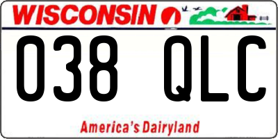 WI license plate 038QLC