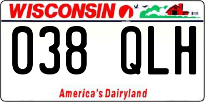 WI license plate 038QLH