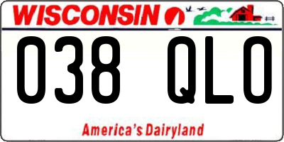 WI license plate 038QLO