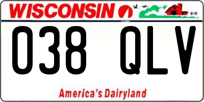WI license plate 038QLV
