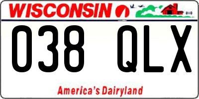 WI license plate 038QLX