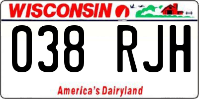 WI license plate 038RJH