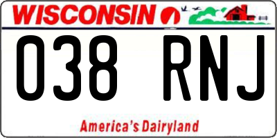 WI license plate 038RNJ