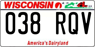 WI license plate 038RQV